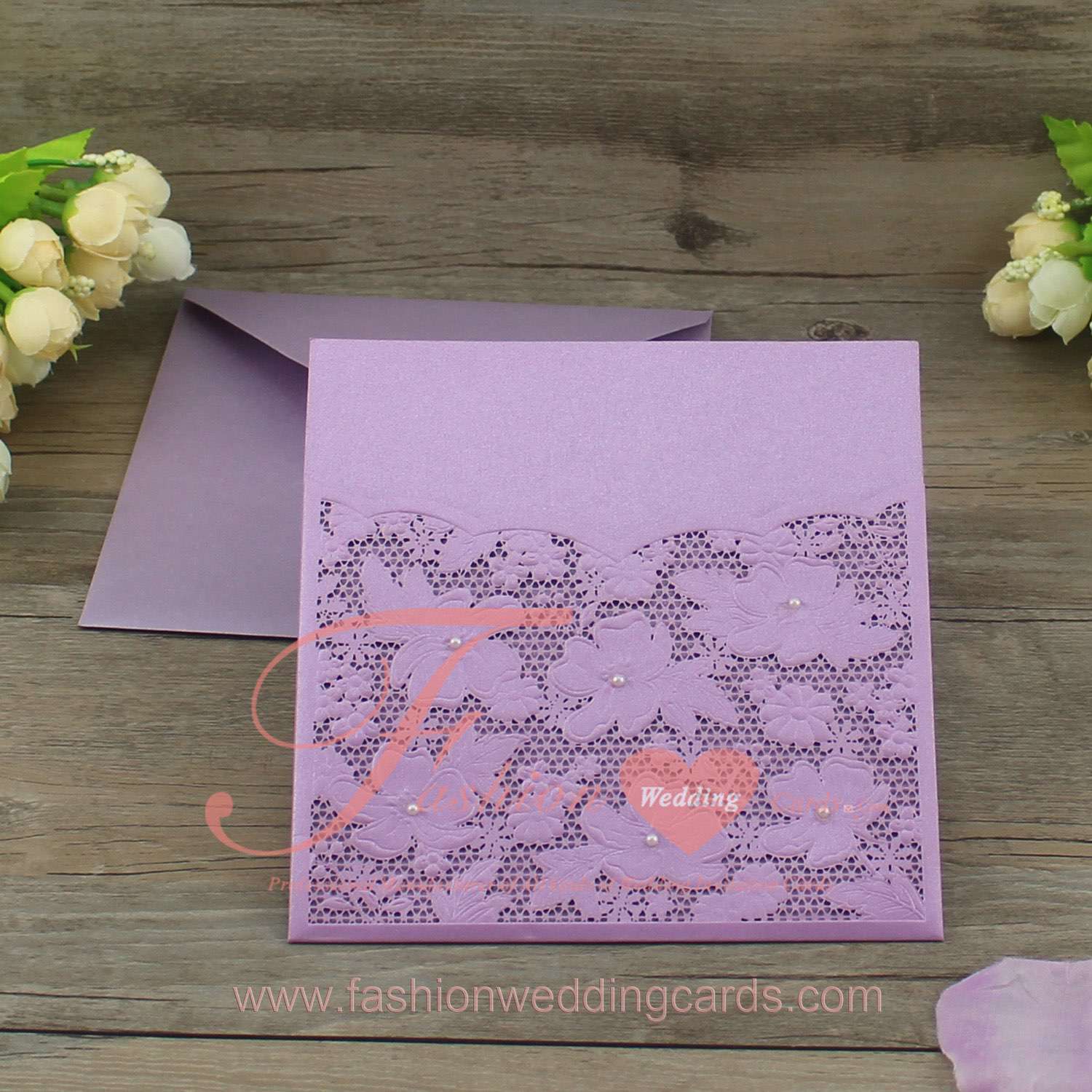 Lilac Laser Cut Wedding Invitations Melbourne